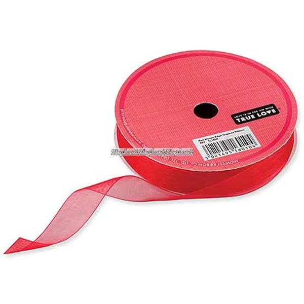 Rött organza band - 20m - Zingland.se