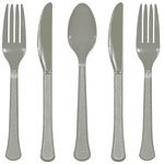 Silver plastbestickset -kalaspaket - 24 delar - 24 st Silver plastbestickset -kalaspaket - 24 delar - 24 st