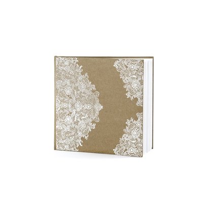 Gstbok - Naturpapper med vit mnster 22 sidor