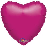 Folieballong - Hjärta Magenta 45 cm