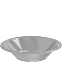 Silverfärgade djupa plasttallrikar 355 ml - 20 st Silverfärgade djupa plasttallrikar 355 ml - 20 st