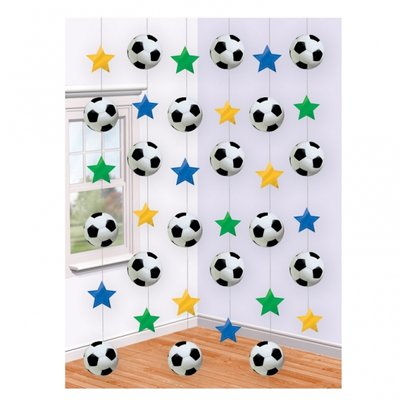 Fotbollsfeber festliga hngande dekorationer - 6 st