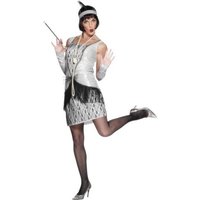 Flapper maskeraddrkt silver