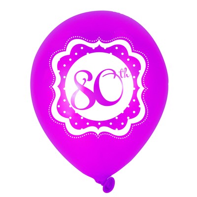 80-rs fdelsedagsballonger perfectly pink- 25 cm latex - 6 st