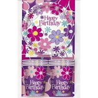 Dukningskit - Happy birthday blommor