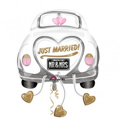 Folieballong -Just Married Wedding Car Shape
