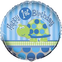 Folieballong - Sköldpadda 1-års födelsedag 45 cm