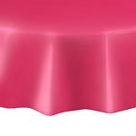 Rosa rund bordsduk i plast - 86cm - 213cm