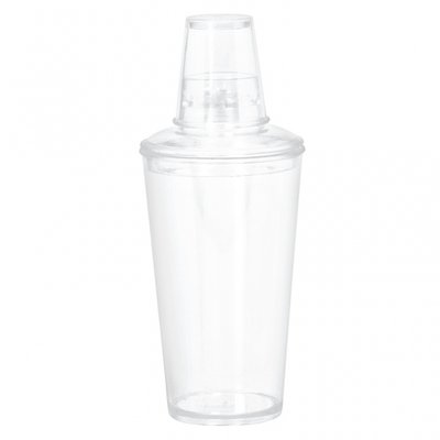Transparent cocktail shaker i plast 20 cm - 1 st