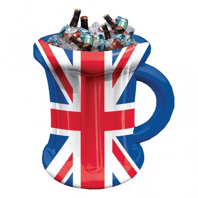Uppblsbar mugg dryckeskylare - Storbritanniens flagga 45cm
