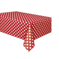 Röd prickig plastduk - 1.4m x 2.8m Röd prickig plastduk - 1.4m x 2.8m