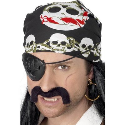 Pirat bandana - röd, svart & vit