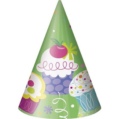 Partyhattar - Happy birthday cupcakes 8 st