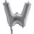 Bokstavsballong - W Silver 35 cm