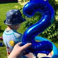 En 2-årings födelsedagskalas. Sifferballonger - Blå folie - 41 cm