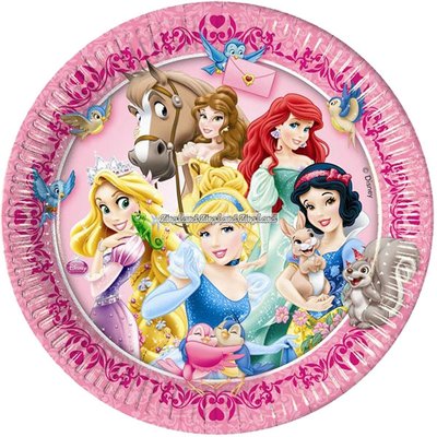 Disney prinsessa & djur - papperstallrikar 23cm - 8 st