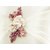 Kudde fr vigselringar - Grddfrgad med rosa blommor 16 cm
