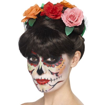 Day of the Dead Peruk med blommor