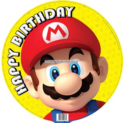 Super Mario Bros gul rund folieballong till fdelsedagen - 46 cm