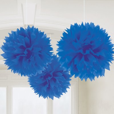 Kungsbl pom pom Dekorationer - 40cm - 3 st