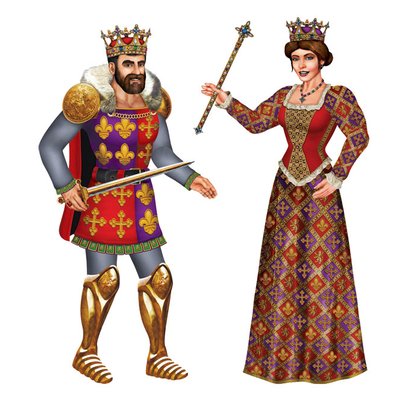 Kung / drottning pappfigur (asst)