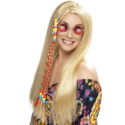 Hippy partyperuk blond