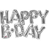 Folieballong - Happy B-Day Silver Folieballong - Happy B-Day Silver