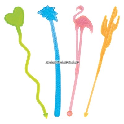 Drinkpinnar i plast med figurer - 16.5 cm - 100 st