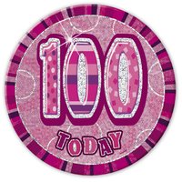 100-års födelsedagsemblem - rosa - 15 cm