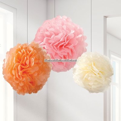 Pastell pom poms - 3 st