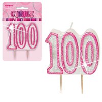 100-års födelsedagsljus - rosa