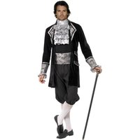 Het barockvampyr maskeraddräkt, svart och silver - Medium Het barockvampyr maskeraddräkt, svart och silver - Medium
