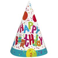 Partyhattar - Happy birthday tårtkalas 8 st