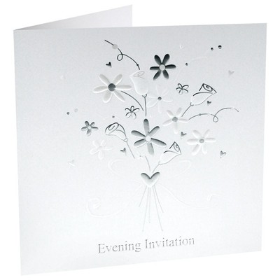 Inbjudningskort Till Brollopet Flowers 5 St Engelsk Text 64