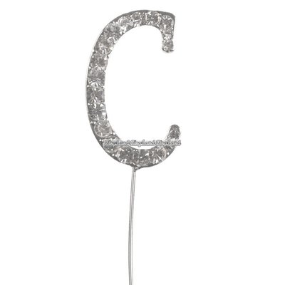 Tårtdekoration med diamanter bokstaven C