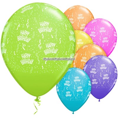 Flerfrgade ballonger - fdelsedag blandade - 28 cm latex - 25 st