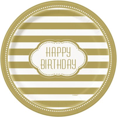 Tallrikar - Golden birthday - 23 cm 8 st