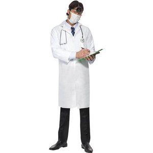 Läkare vit rock och mask