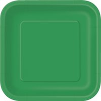Gröna fyrkantiga tallrikar - 23 cm 14 st