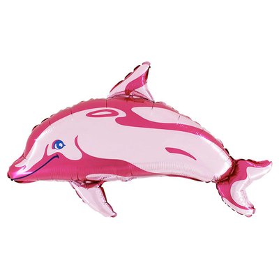 Folieballong - Delfin Rosa Shape