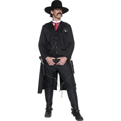 Autentisk Westernsheriff maskeraddrkt - Medium