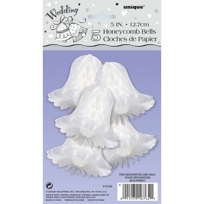 Honeycomb wedding bells - 13 cm 5 st