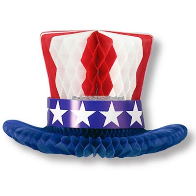 USA-patriotisk bordsdekoration i honeycomb-format - 30 cm