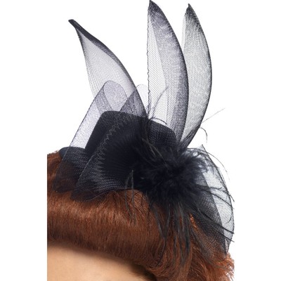 Fascinator hatt med fjder och flor
