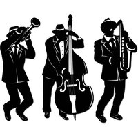 Jazz trio siluetter - 3 st