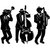 Jazz trio siluetter - 3 st