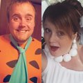 Bra i storleken och gjorde succé på festen ihop med Wilma! ? Fred Flinta maskeraddräkt
