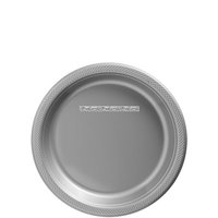 Silverfärgade plasttallrikar 17 cm - 50 st Silverfärgade plasttallrikar 17 cm - 50 st