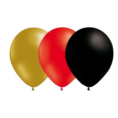 Ballongkombo - Guld-R�d-Svart 15-pack