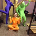 Elever från 9A som är taggade för julbollen där de ska spela fotboll i sina morphsuits